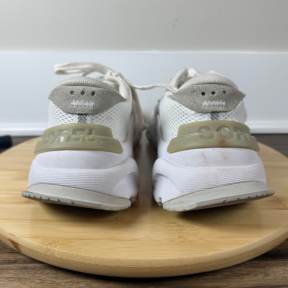 Good Sorel Kinetic RNEGD Lace Sneakers Womens 8.5 White NL4145-100 Chunky Casual - Picture 4 of 8